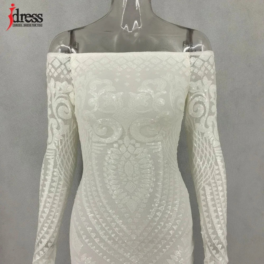 Abito lungo da donna HBLL Autunno Inverno Elegante abito da festa in discoteca con maniche lunghe e scollo a V, abito lungo sexy Maxi abito