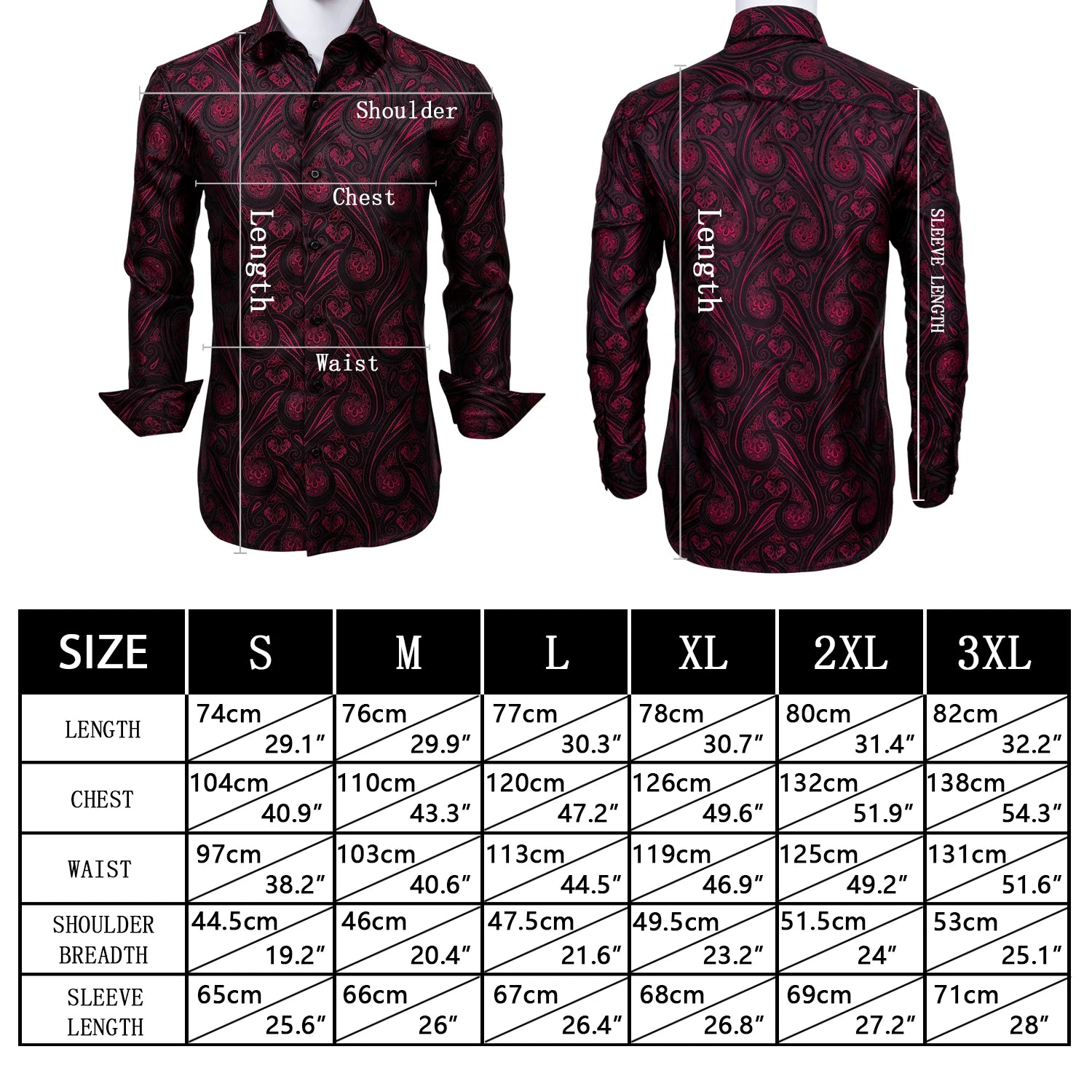 NOVA STORE Camicie da uomo a maniche lunghe con stampa paisley dorata, camicie casual con fiori per uomo, camicie eleganti, spilla da colletto leopardata firmata.