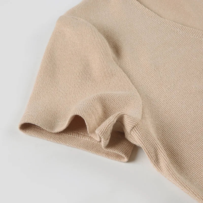 NOVA STORE  Nuovo abito estivo in maglia, mini abito elegante da donna con scollo a V, bottoni e maniche corte, abito casual da donna ad alta elasticità.