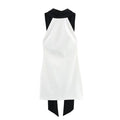 NOVA STORE Abito corto estivo da donna, bianco, con collo alto, senza maniche, schiena scoperta e cerniera, stile vacanze, sexy.