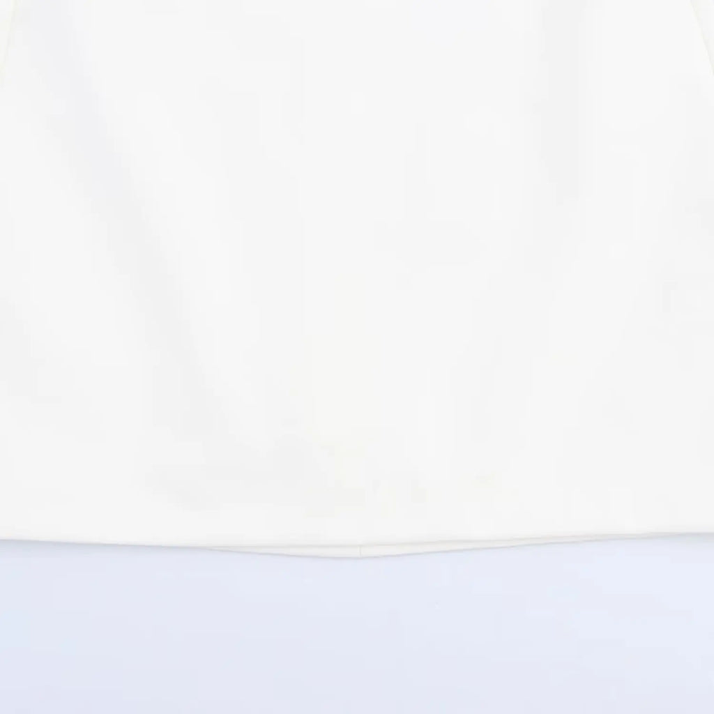 NOVA STORE Abito corto estivo da donna, bianco, con collo alto, senza maniche, schiena scoperta e cerniera, stile vacanze, sexy.