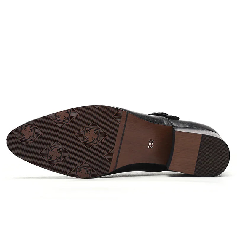 NOVA STORE. Scarpe eleganti da uomo in pelle con tacco alto, scarpe da lavoro britanniche con rialzo.