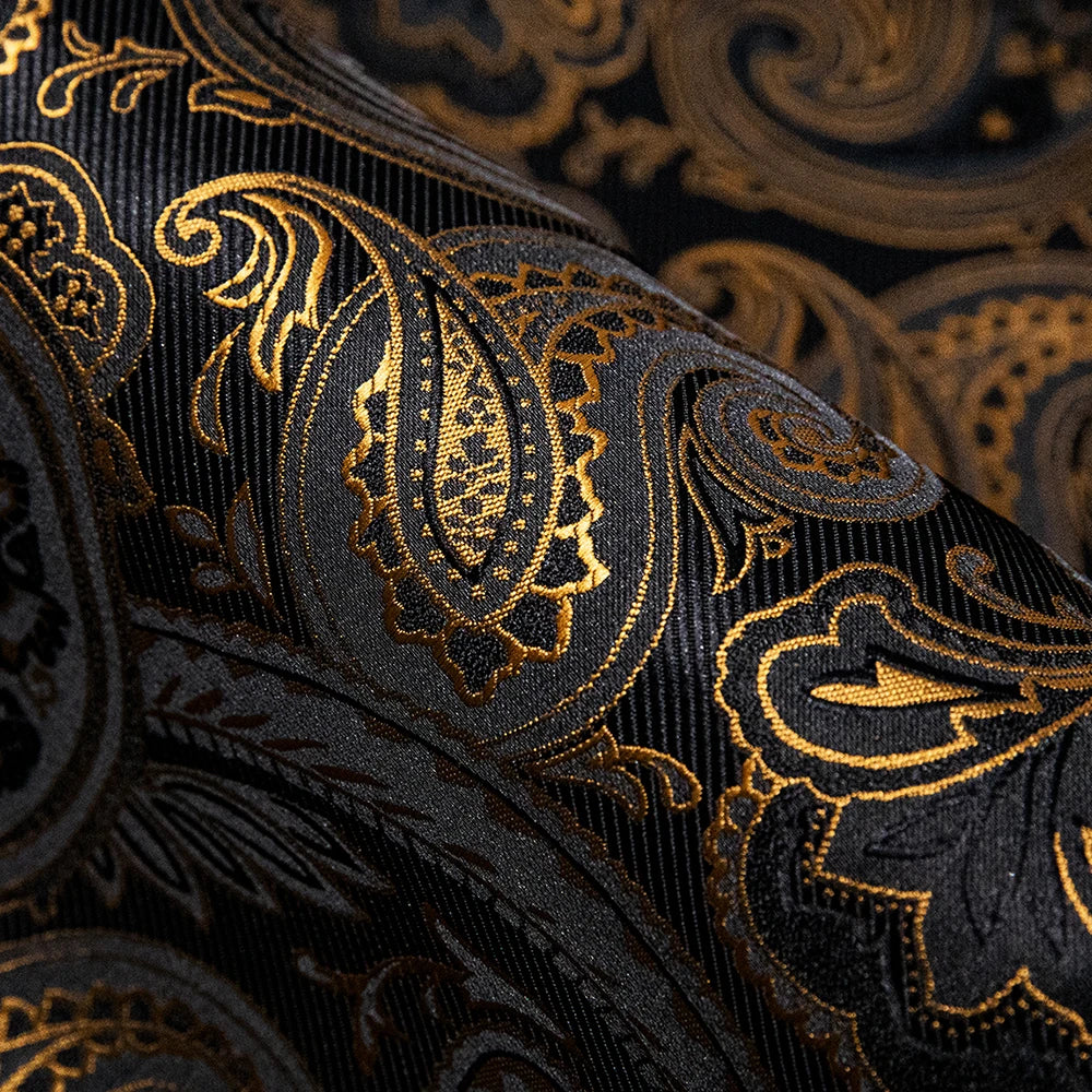 NOVA STORE Camicie da uomo a maniche lunghe con stampa paisley dorata, camicie casual con fiori per uomo, camicie eleganti, spilla da colletto leopardata firmata.