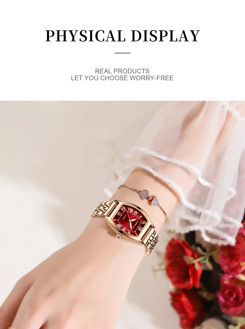 CRRJU Orologi da donna Bracciale da polso in acciaio creativo Orologio da donna quadrato impermeabile Relogio Feminin