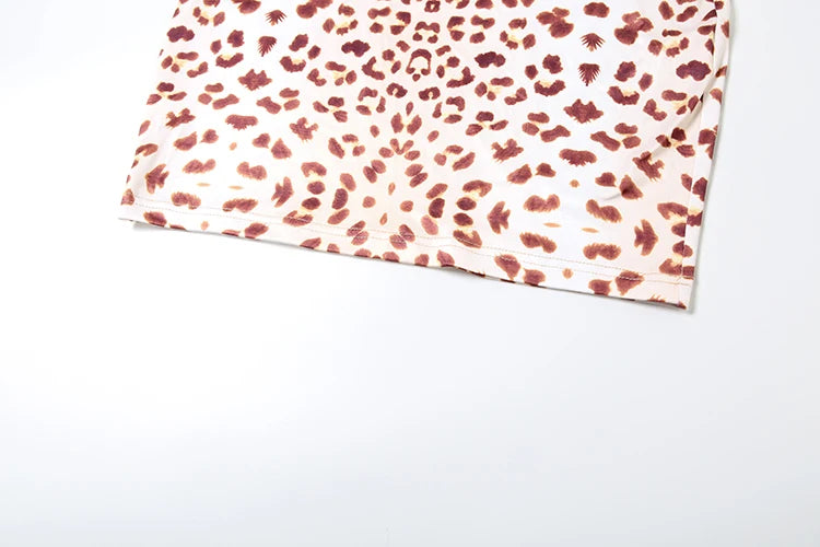 Abito leopardato Weird Puss da donna con colletto quadrato in pizzo, senza maniche, mini body aderente, perfetto per ragazze sexy, feste in discoteca a mezzanotte, outfit hipster