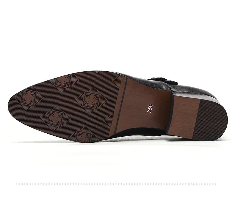NOVA STORE. Scarpe eleganti da uomo in pelle con tacco alto, scarpe da lavoro britanniche con rialzo.