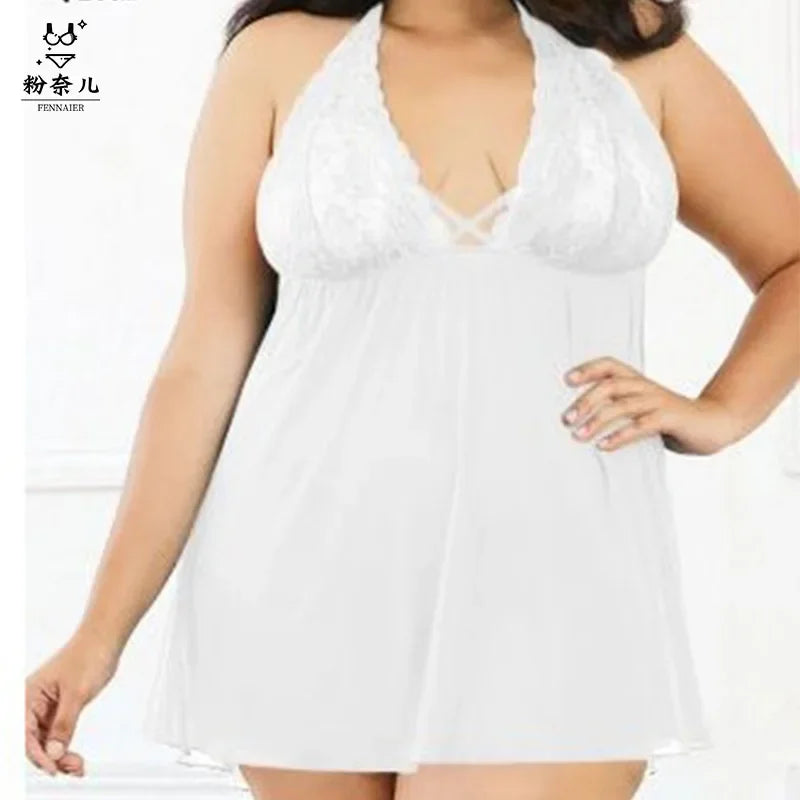 Camicia da notte con schiena scoperta per donna, abito da notte estivo, lingerie sexy, camicia da notte con scollo all'americana, babydoll in pizzo e rete, pigiama con scollo a V, teddy