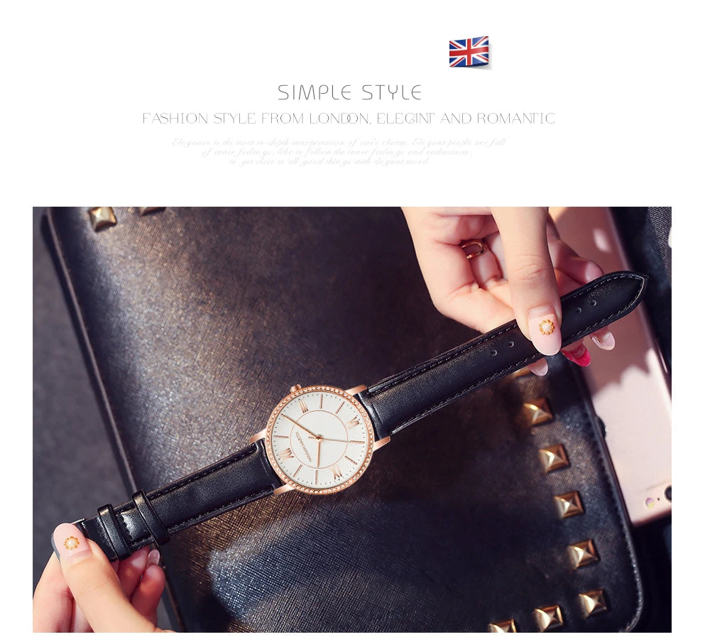 Set regalo di orologi da donna di marca Hannah Martin 34 mm, classico, di lusso, con diamanti incastonati, movimento giapponese originale, orologi eleganti da sera da donna.