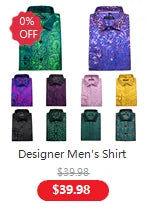 NOVA STORE Camicie da uomo a maniche lunghe con stampa paisley dorata, camicie casual con fiori per uomo, camicie eleganti, spilla da colletto leopardata firmata.